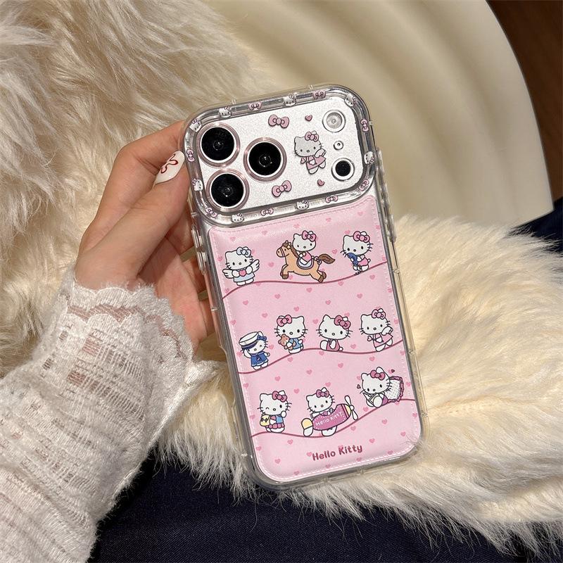 Девчачий Розовый Кот-Сердечко Подставка для Чехлов iPhone 17/16ProMax/15/14