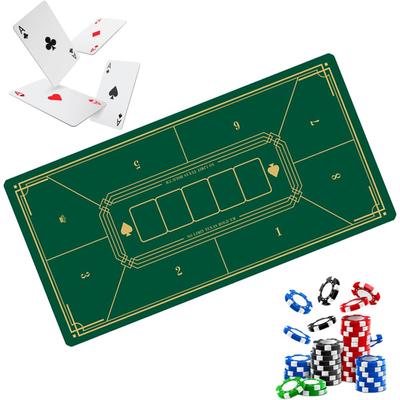 HIRAISM Покерный мат Игровой мат Казино Игральные карты Карточная игра 40x80см с Антискольжением (зеленый)