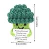 Crochet Emotional Support Cute Vegetable Knitted Doll with Encourage Card Handmade Creative Fun Stress Relieving Broccoli Toy