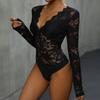 Кружевной сексуальный комбинезон с v-образным вырезом, цельный