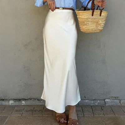 Модный стиль Однотонная юбка-карандаш Длинная юбка Юбка Женская 2025 Осень и Зима