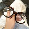 Neutral Fashion Round Oversized Reading Glasses Unique Frames New Style Fashionable Hd Blue Light Blocking Hyperopia Glasses+4.0