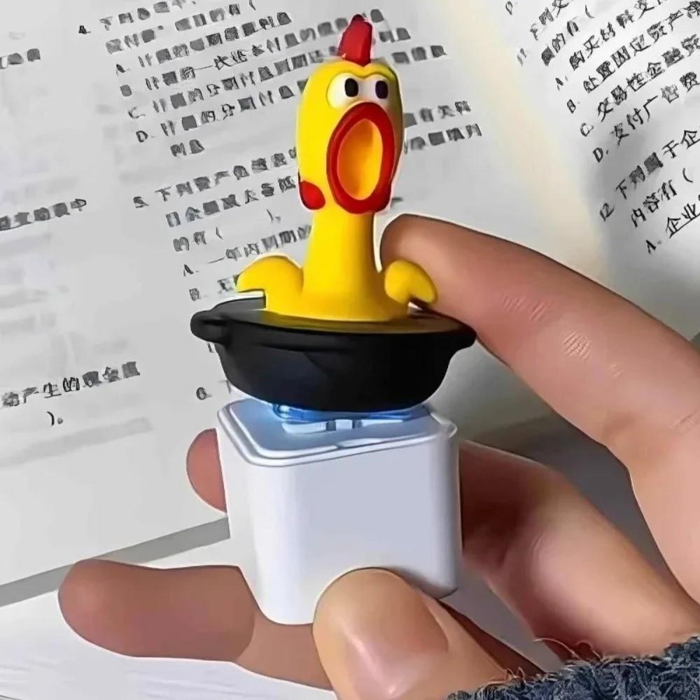 Novelty Finger Button Clicker Funny Screaming Chicken Bag Pendant Keychain For Stress Relief