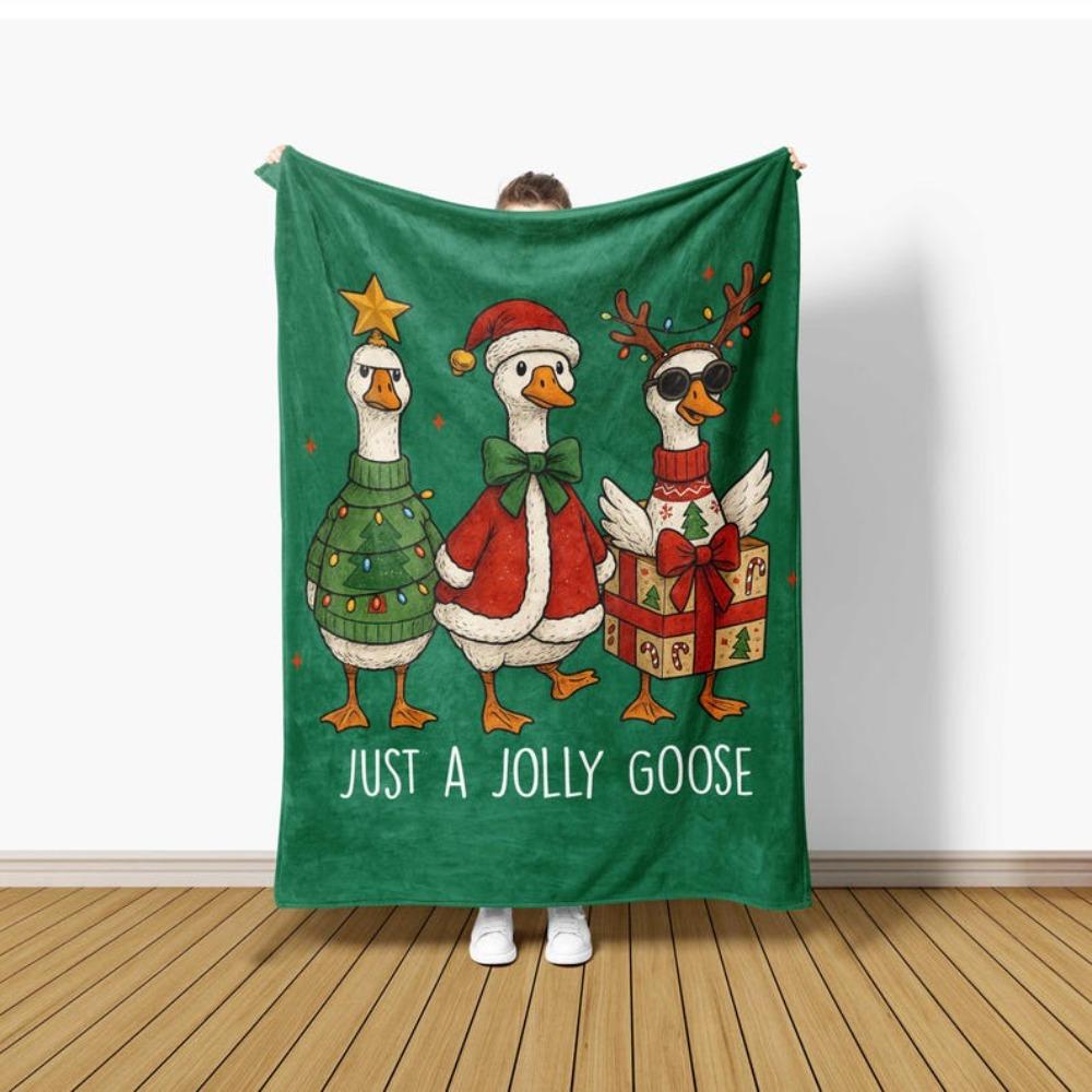 Веселый Гусь Плед много размеров 2D принт смешной Рождественский гусь животное фланель диван гостиная уют радость