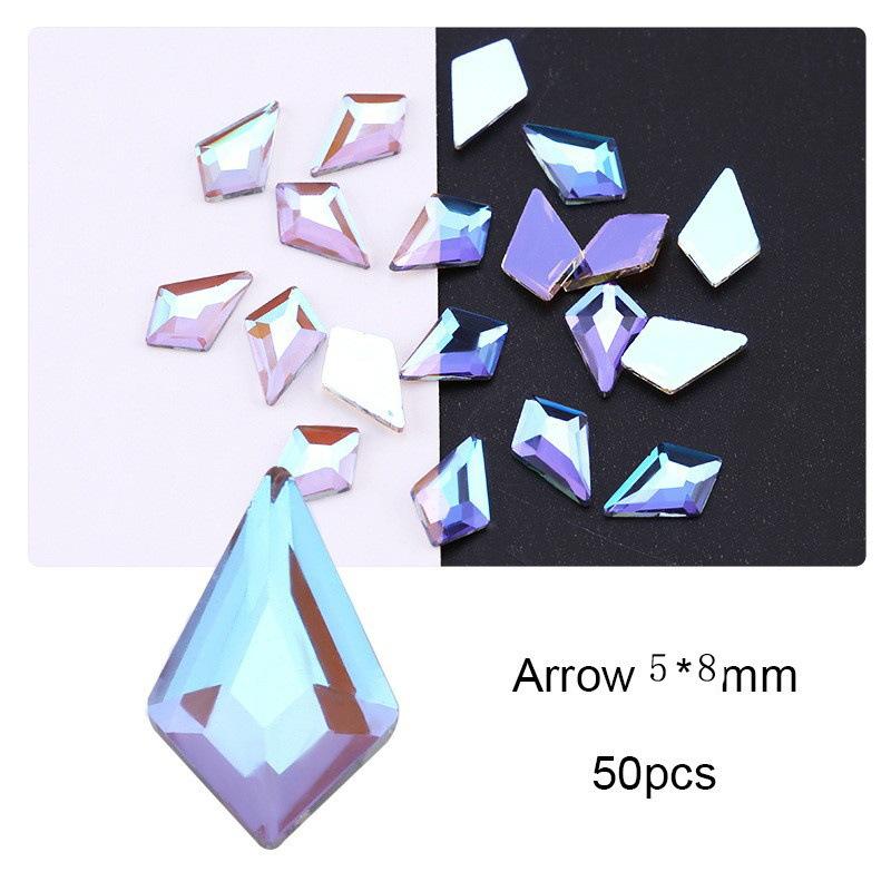 Aurora Phantom Purple Nail Art Flat Bottom Special-Shaped Diamond Diy Manicure Nail Art Jewelry
