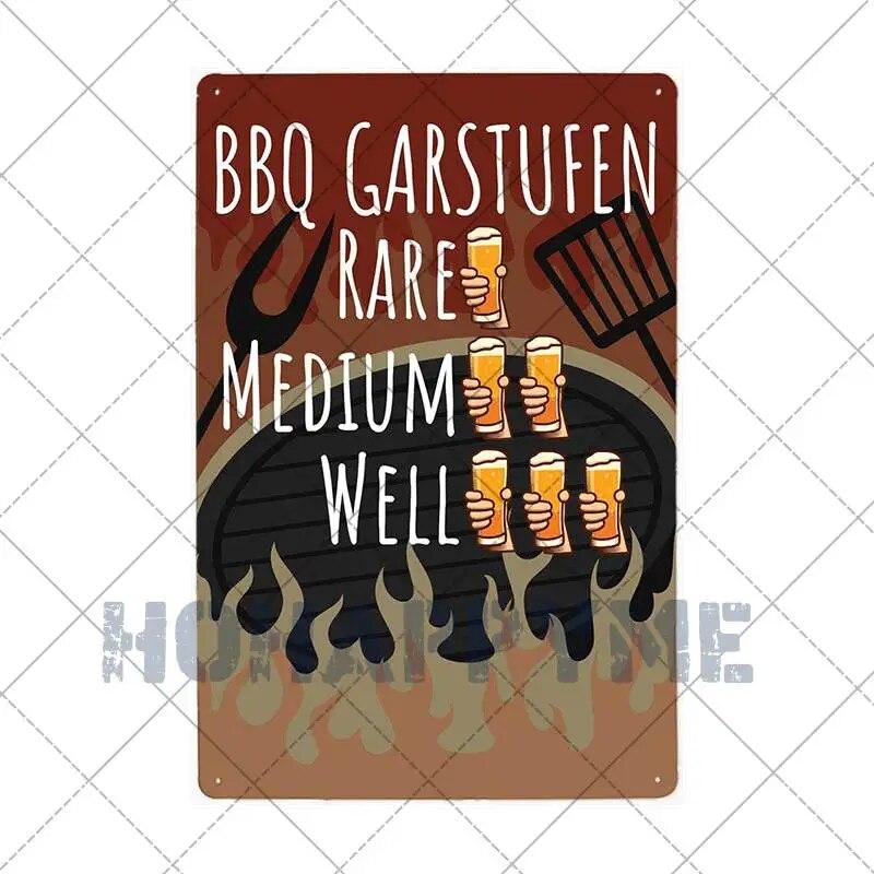 Barbecue Food Hot Dog BBQ Signs Retro Metal Plaque Cafe Bar Pub Signboard Wall Decorative Posters Plate Home Decor 20X30CM