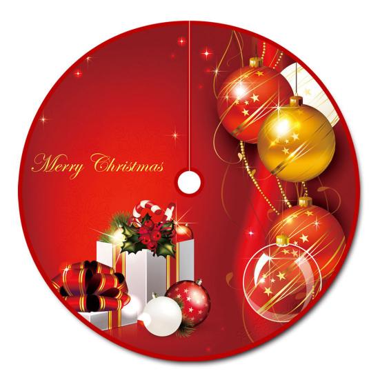 Юбка «Рождественская елка» Яркий цвет, Износостойкий, простая установка, Круглый большой коврик с принтом «Снежинка и лосось» в виде рождественской елки