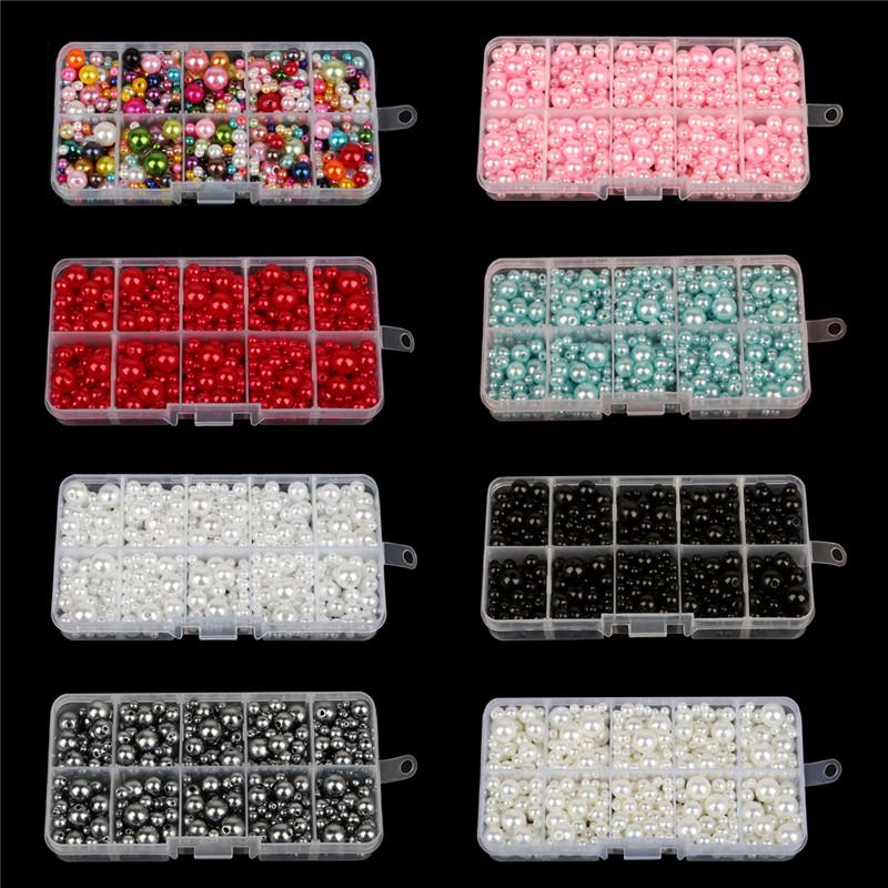 350pcs AAA Mixed Size 4-10mm Round Beads ABS Pearls Loose Beads For Jewelry Making