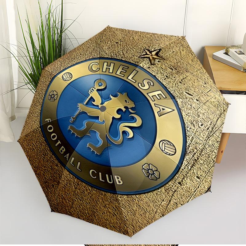 Автоматический складной зонт Chelsea F.C. с принтом, портативный, для улицы, поездок на работу, походов, идеальный подарок на день рождения
