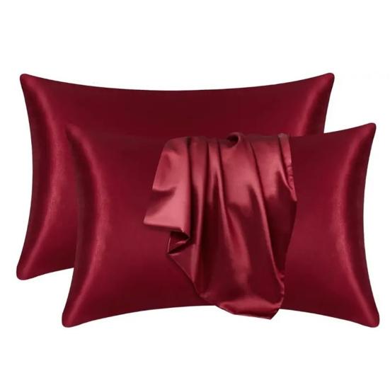 1 пара наволочек, гладкий искусственный шелк, однотонная застежка-молния, атлас, предотвращает поломку пушистости, наволочка для спальни, гостиной, дивана, наволочка