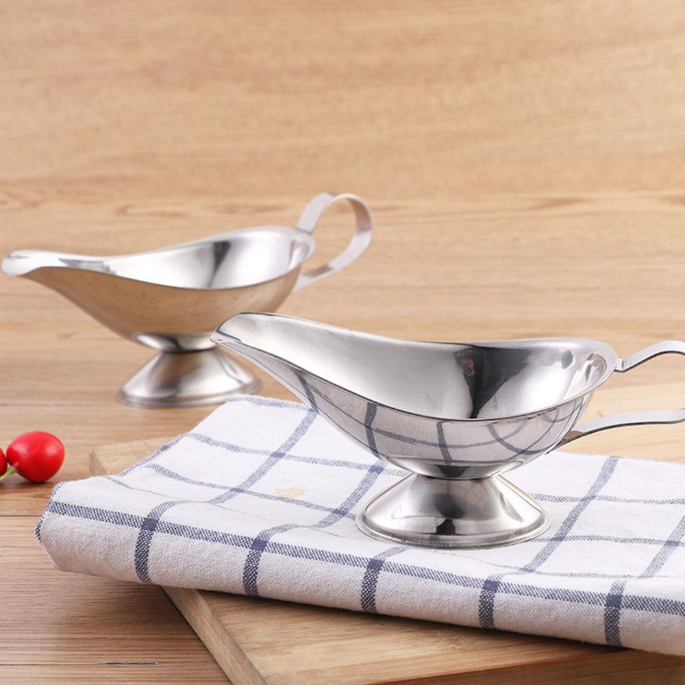 Stainless Steel Gravy Spice Black Pepper Sauce Boat Sauce Plate Ketchup Container Seasoning Cup