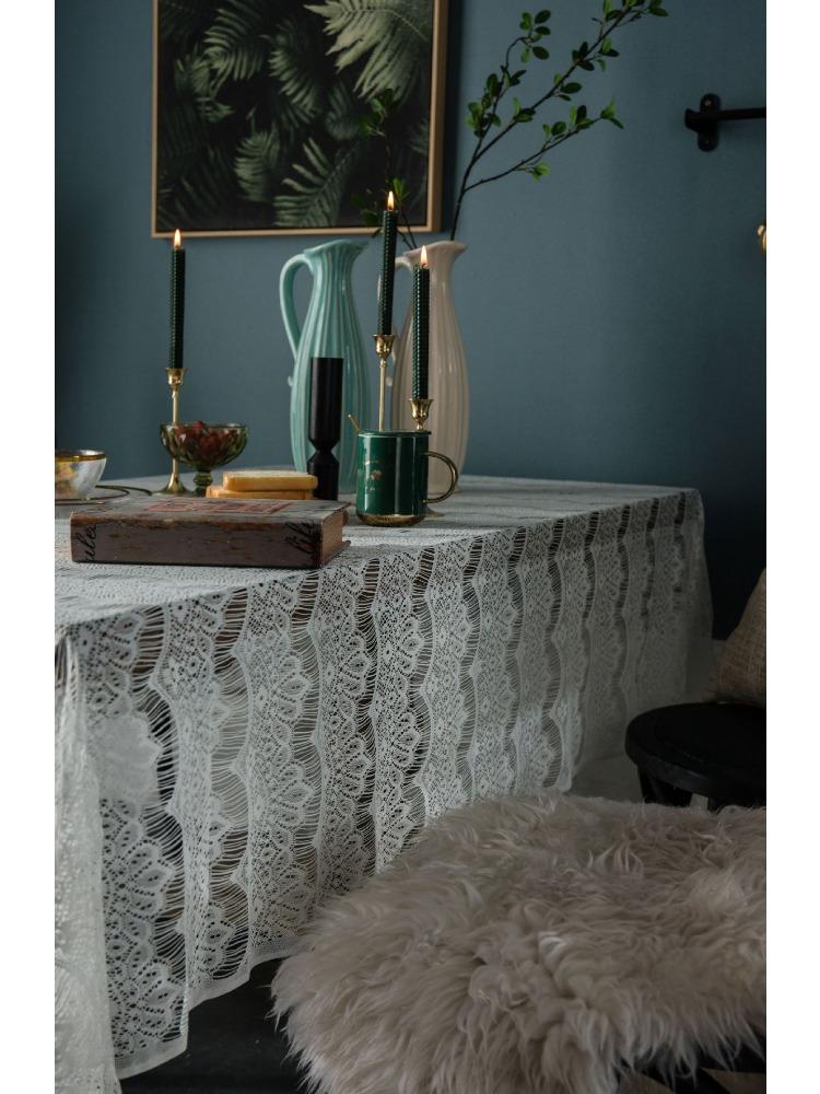 Lace Tablecloth Hollow Decoration L Cover Cloth Napkin Coffee Table Eyelashes Cafe Book Table Cloth