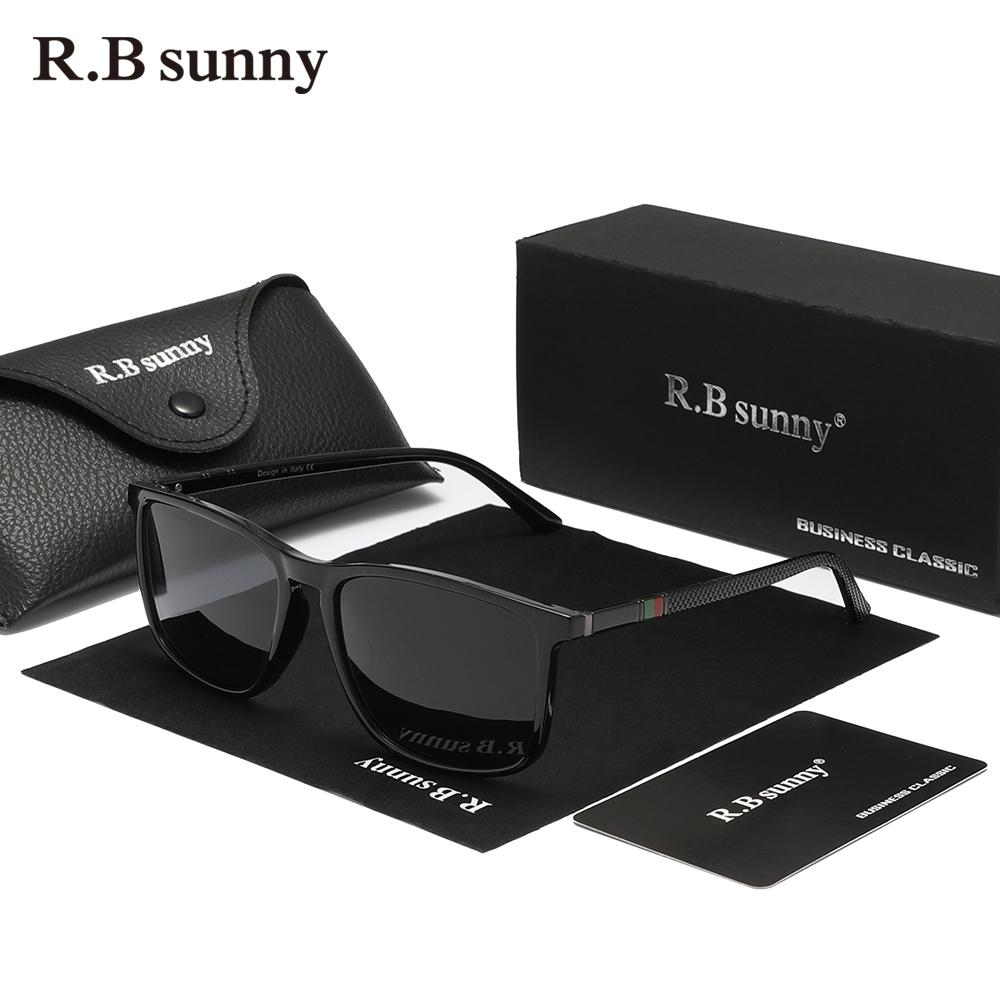 RBsunny Повседневные Модные Мужские Солнцезащитные Очки Поляризованные Очки Anti-UV400 Женские Прямоугольные Оправы TR90 Сверхлегкие Очки Высокого Качества