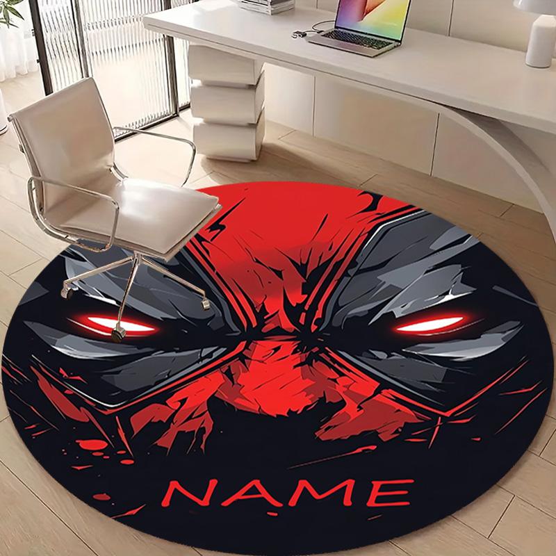 Personalized D-Deadpool Round Chair Office Rug - Perfect for Mat, Office Chair & More - Ideal Gift for Birthdays and Holidays