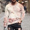 3D Printed T-shirts for Men's Casual Personalized Sleeve Graffiti Men's Plus Size O Neck Long Sleeve T-shirt