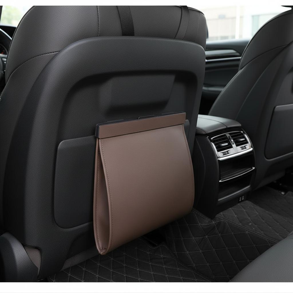 Magnetic Adsorption Car Garbage Bag Waterproof PU Leather Auto Back Seat Hanging Trash Bin for Car Interior Accessories