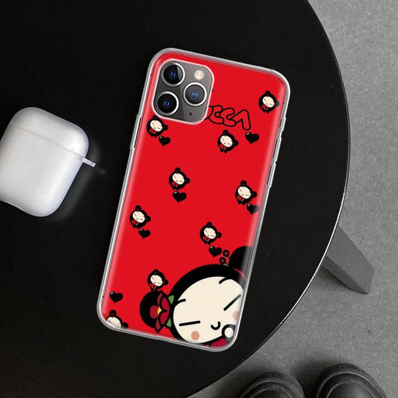 Милый Мультяшный Чехол-Крышка Pucca Garu для iPhone 11 12 13 Mini 14 15 Plus 16 Pro Max 17 Air 7 8 + SE Художественный Индивидуальный Fundas 11