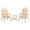 3 Piece Garden Lounge Set Solid Spruce Wood