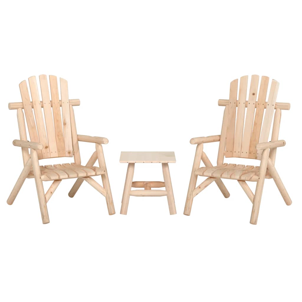 3 Piece Garden Lounge Set Solid Spruce Wood