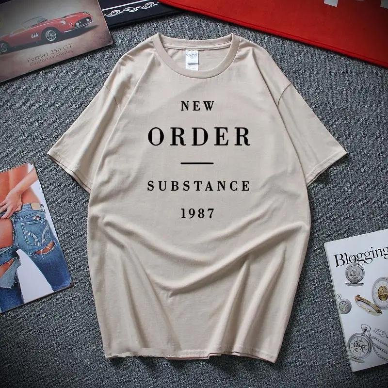 Футболка New Order Substance 1987 80-е Синт-рок Новая волна Странный Премиальный хлопок Рождественский подарок Футболка Топ Camiseta Masculina