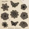 Original Embroidery Label Embroidery Sticker Self-Adhesive Accessory Lace Flower Butterfly Down Jacket Patch Sticker Mesh Thin Cloth Sticker
