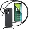 Case - E.F.CONNECTION - For Xiaomi Redmi Note 13 Pro 5G - Shockproof Protection - Silicone - Black Lanyard