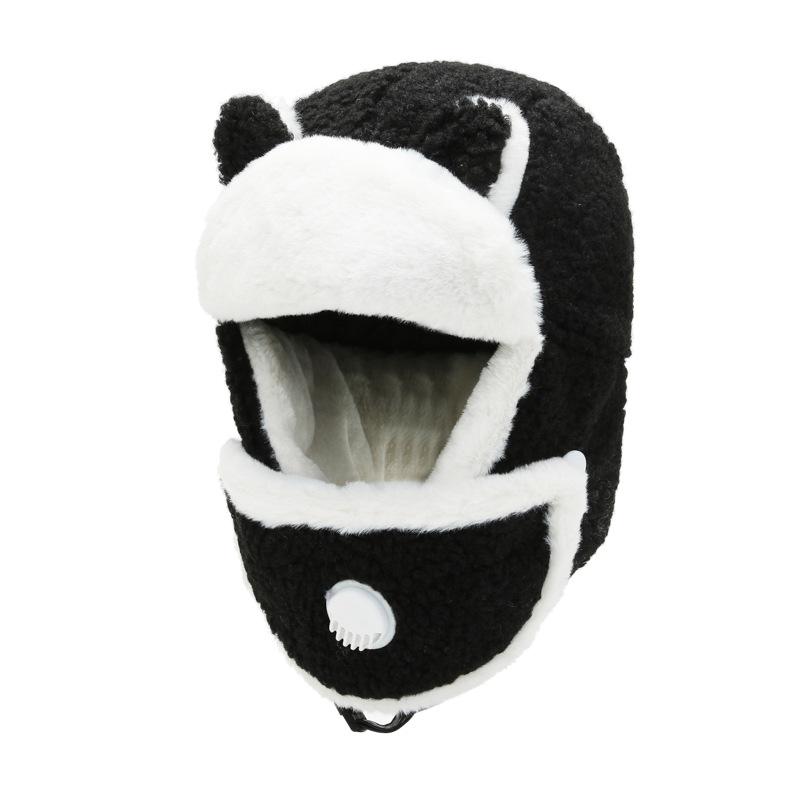 Зимняя женская милая теплая трендовая шапка-ушанка с плюшевой подкладкой, хлопковая шапка для защиты ушей от холода во время зимней езды