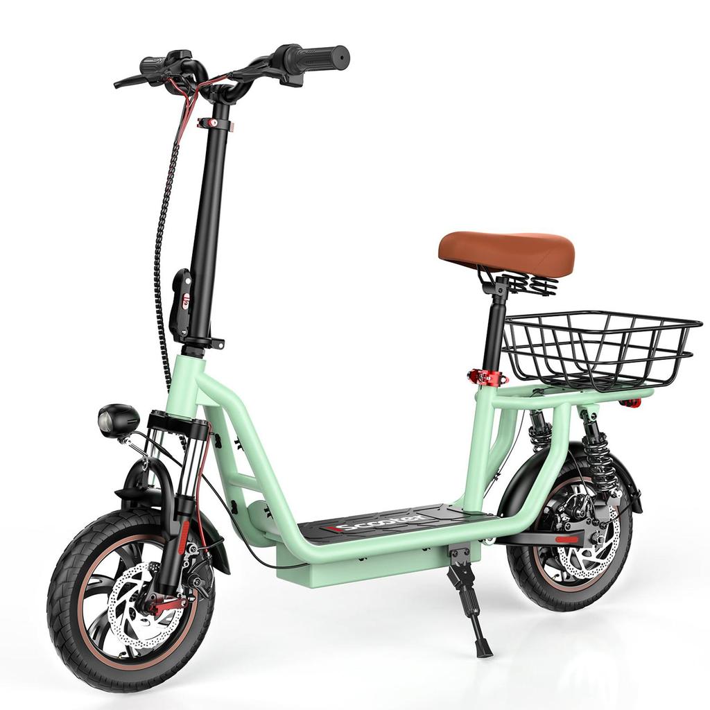 iScooter I12 City Commuting Electric Scooter 500W Motor 36V7.5Ah Battery 12 Inch Road Tires E-Scooter Outdoor Riding EScooter With Rear Basket