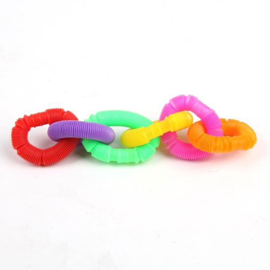 5Pcs Colorful Telescopic Tube Toy Stress Relief Free Transformation Decompression Stretchable Tube Sensory Fidget Toy Kids Adults Gift