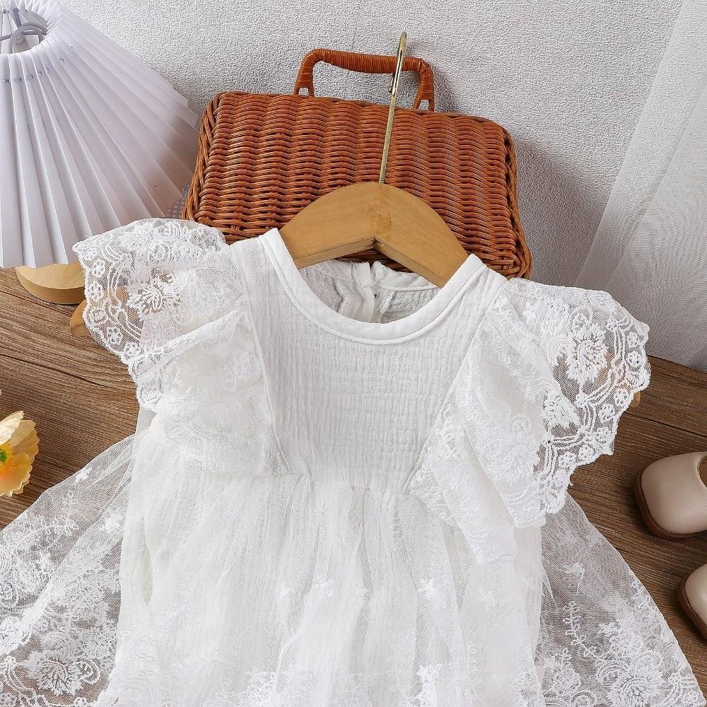 Princess Sleeveless Baby Romper Ruffle Infant Bodysuit Cute Bodysuit Dress  for 0-2 Years Old Baby