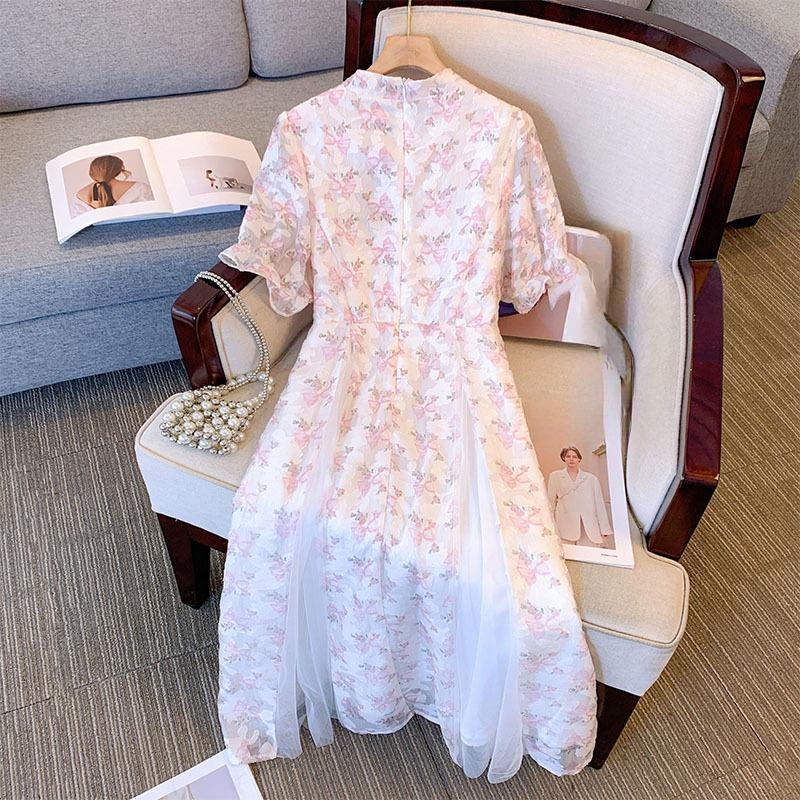 Плюс Размер Женское Летнее Винтажное Платье Для Девочек Разделение Цветочное Платье