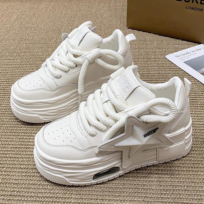 Повседневная спортивная обувь на платформе с индивидуальным дизайном в виде звезды, вулканизированная обувь для бега и ходьбы, женские кроссовки 35-40