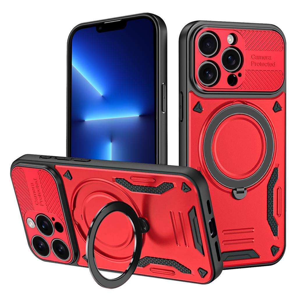 For iPhone 13 Pro Case Compatible with MagSafe Shockproof TPU + PC Phone Back Cover with Kickstand