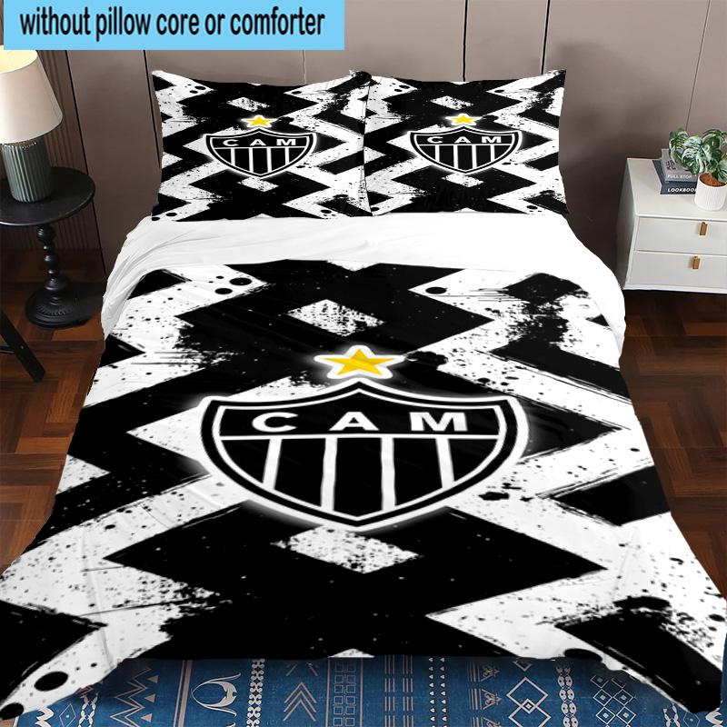 3pcs Clube Atlético Mineiro With Shield Bedding Set Duvet Cover Closure Includes 1 Duvet Cover & 2 Pillowcases Bedding Sets Home Decor Gifts