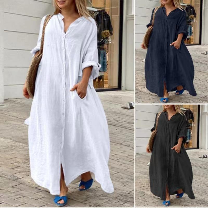 Women's Comfortable Casual Long Shirt Dress