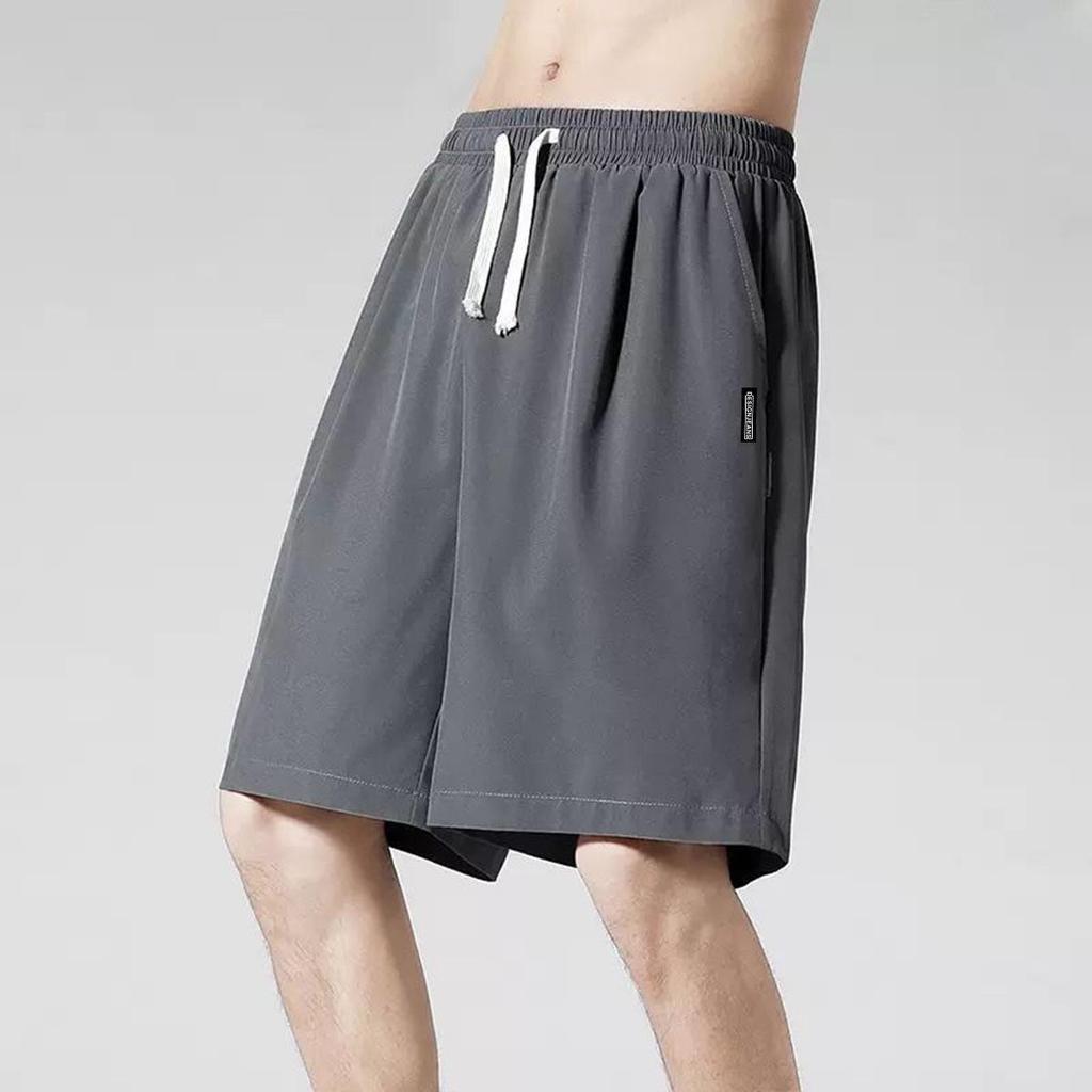 Мужские шорты из ледяного шелка с быстрой сушкой 2024: Легкая, дышащая 5-точечная одежда для бега и повседневной носки