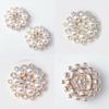Elegant Button Faux Flatback Exquisite Embellishments Pearl Crystal Flower Rhinestone