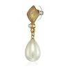 Estele Gold Plated Textured Diamond Pearl Drop Earrings for Girls and Women