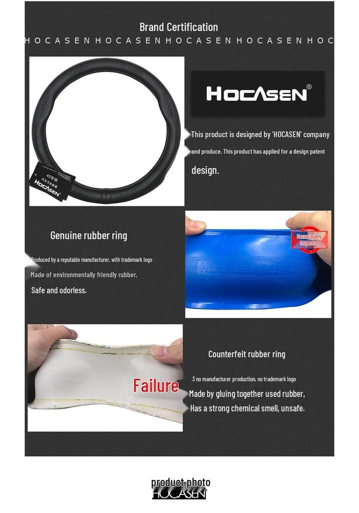 Genuine Leather Steering Wheel Cover for Luxgen Big 7 SUV, U6, U6 Sedan, Sharp 3 MPV, and S5