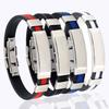 Titanium Steel Personalized Glossy Men'S Silicone Bracelet Trendy Men'S Fashion Stainless Steel Jewelry Bracelet