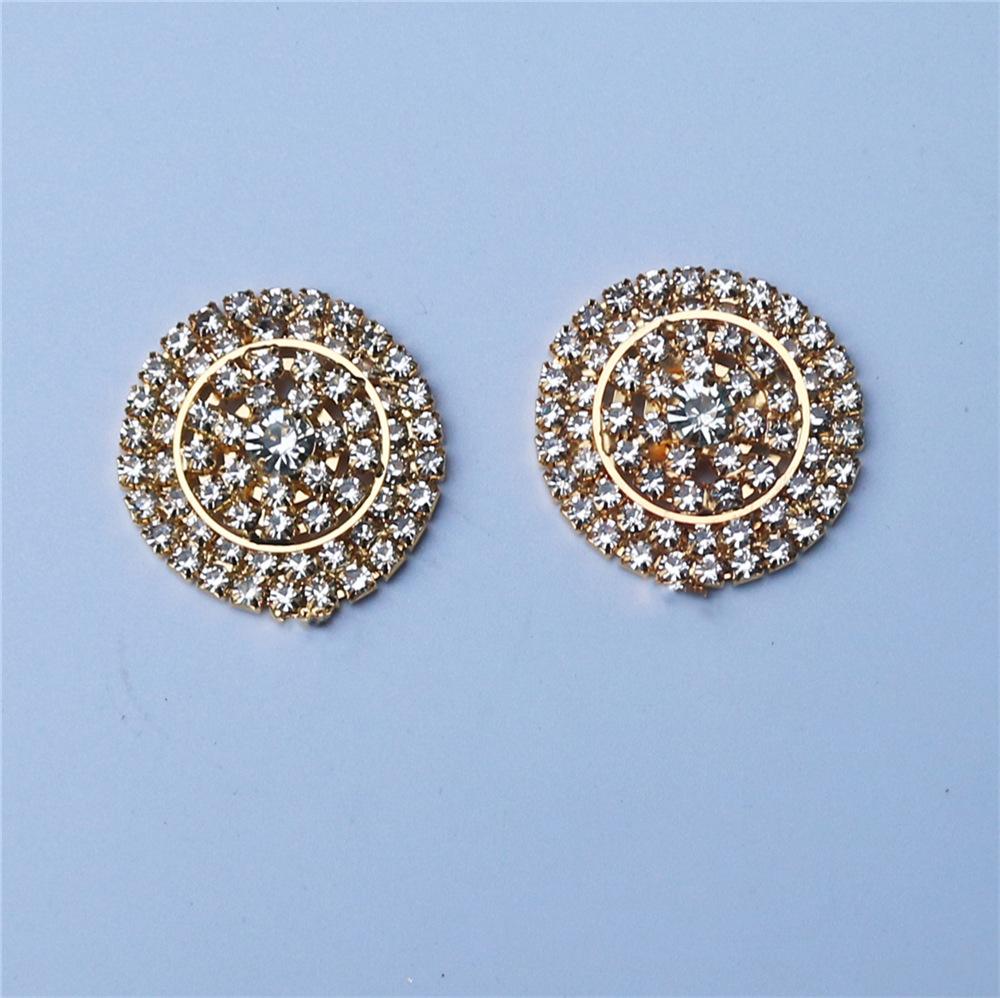 Popular Full Rhinestone Round Chest Sticker Ladies Sexy Fashion Shiny Crystal Body Chain Accessories Jewelry