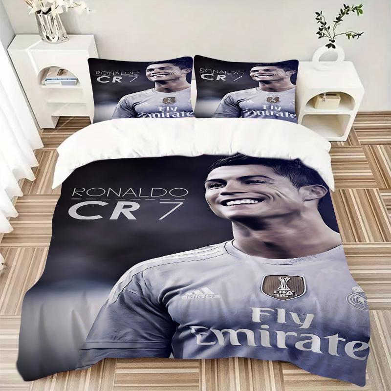 Ronaldo Cr7 Football Legend Print 3Pcs Bedding Setduvet Cover With 2 Bedropillowcase Home Birthday Gift