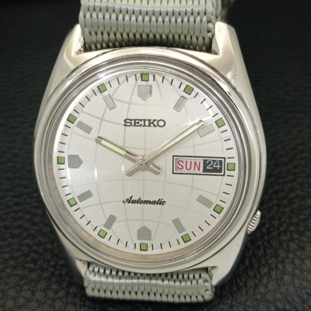 Seiko AUTOMATIC VINTAGE 6119C JAPAN MENS SILVER COLOR DIAL WATCH A702358-5 R124-a702358