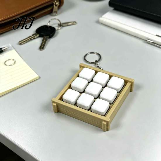 Tactile Fidget for Focus 3D Printed Fermented Tofu Shaped Clicker Toy, Simulation Mechanical Keychain Keychain, Novelty Stress Relief Push Button Toy