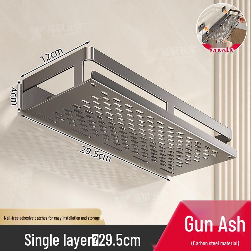 Роскошная настенная полка для ванной комнаты со штангами для хранения без сверления