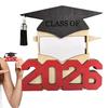 Держатель для денег на выпускной 2026 года Деревянная праздничная табличка Graduation Money Box в форме шапки для дочери сына Старшая школа