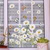 Свежие маленькие наклейки на окна с ромашками, электростатическая бабочка, декоративная наклейка на окно, съемная наклейка на стену для домашнего декора