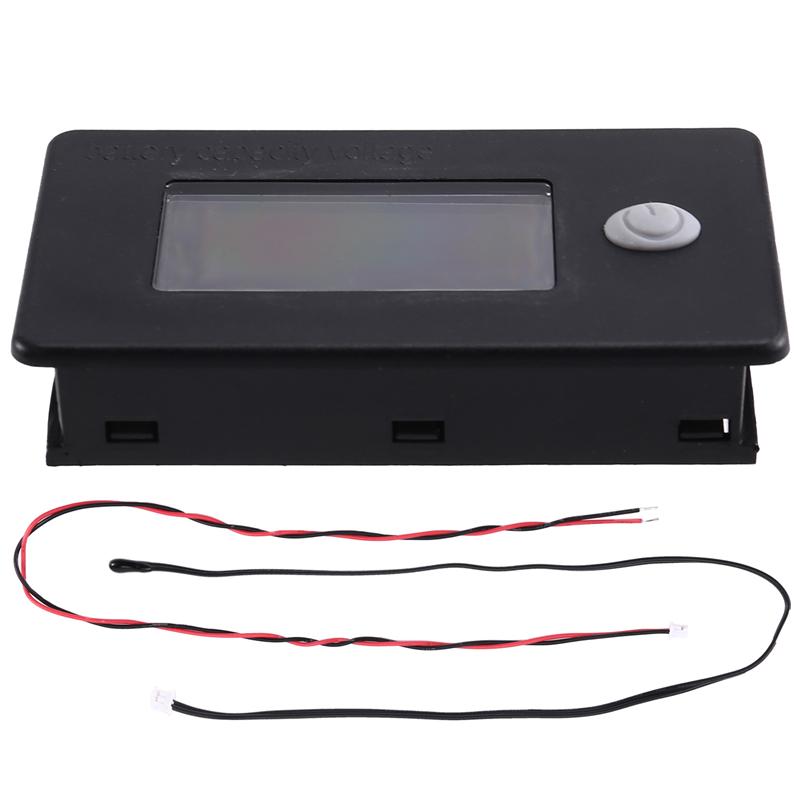 Golf Cart For Rv Vehicle Battery Meter LCD Display Volt Meter 10-100V Voltage Indicator Temperature Gauge For Cars Yacht