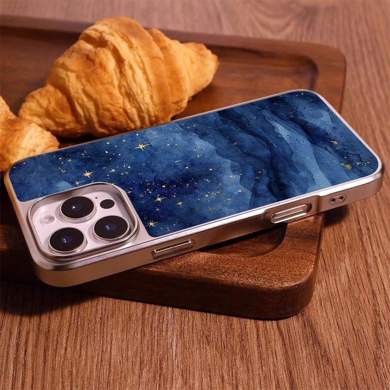 Shanhai Starry Sky is suitable for iPhone16/17 mobile phone case 15pro matte PC13 large hole 14 personality 12 men's and women's models