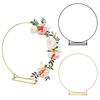 Metal Floral Hoop with Square Stand Golden Craft Sturdy Round Frame Wreath